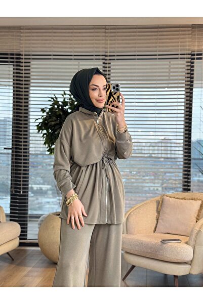 ALANURMODA 22839-5 طقم روبا بارادايز بسحاب أمامي