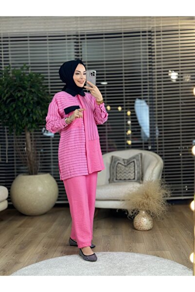 ALANURMODA 9657 طقم مكون من قطعتين باللون الوردي