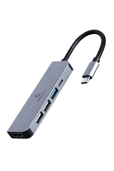Cablexpert Σταθμός σύνδεσης USB-C με HDMI 4K PD Γκρι (A-CM-COMBO5-03)