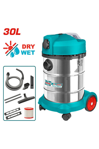 TOTAL Electric Bucket Vacuum Cleaner 1400W 30L Tvc14301 Total