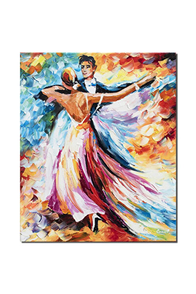artnova Tablou pictat manual, In pasi de vals, 60x50cm ulei pe panza in cutit...