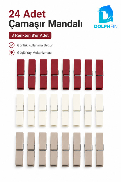 24 Pieces Laundry Latch Set – 3 Colors, 8 Pieces in Each Color, Strong Spring Latch