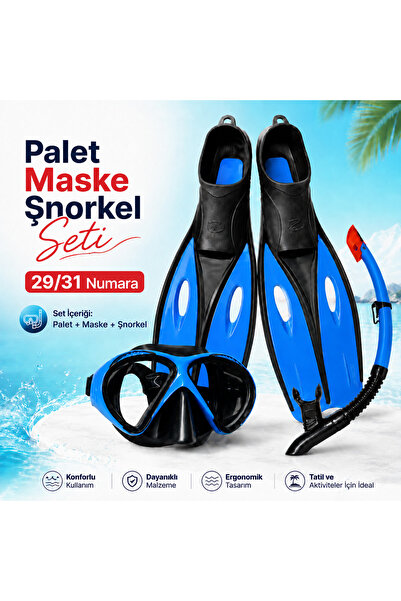 Sea Walker Çantalı Yüzücü Paleti 29-31 / STAR DIVING Maske + Şnorkel Set