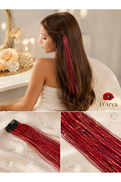 Darya Dd818 Silver Snap-On Tinsel Hair Glitter Bridal Wire