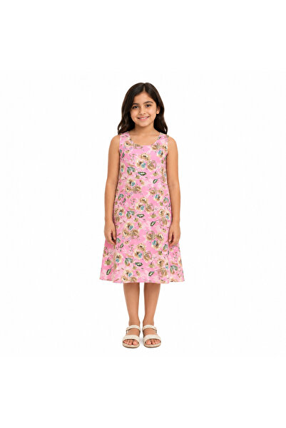 Generic Girls' Pink Plaid Sleeveless Dress, Size 10 Years