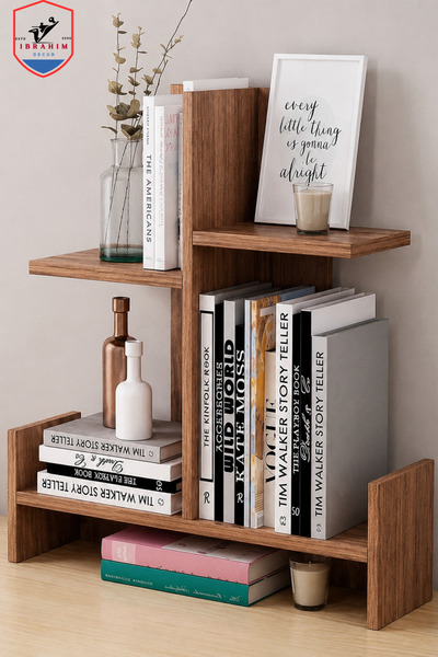 ibrahim suleiman al saqami Modern Plywood Book Organizer Shelf | Brown Wooden...