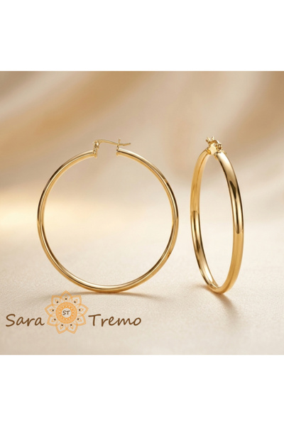 SaraTremo Cercei Ravena – rotunzi, placați cu aur de 18K, fabricați în Brazil...