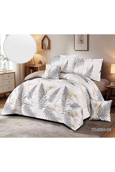 BIET ALMAFROSHAT 6-Piece Quilted Bedspread Set with a Quilted Bed Runner