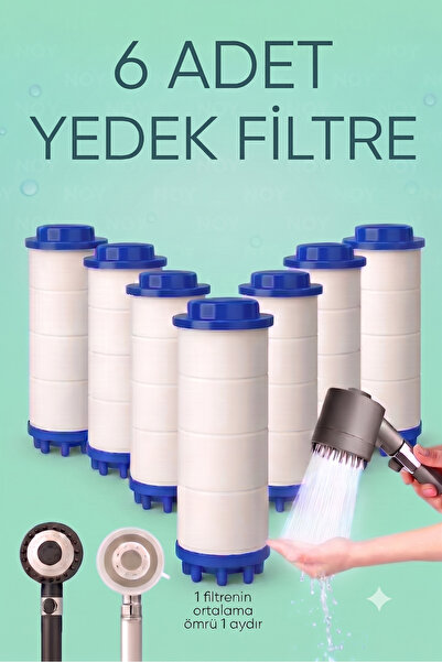 mintev 6 Adet Filtreli Duş Başlığı Uyumlu Başlık Yedek Filtresi Kireç Kir Pas...
