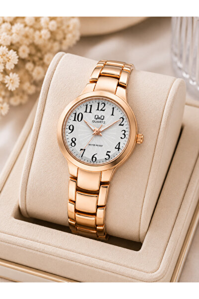 Q&Q Women's Wristwatch Rose Gold Color Casual and Stylish Combination Gift Boxed