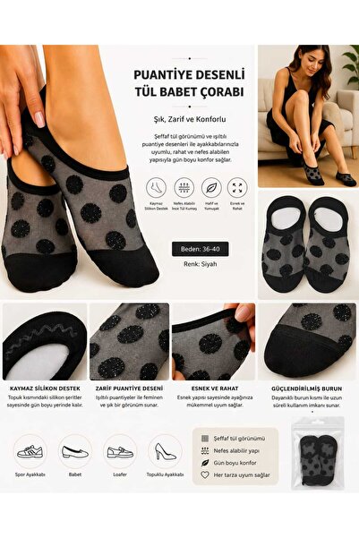 VitaMood Yaşam 3 Pairs Women's Silvery Transparent Tulle Ballerina Socks Thin...