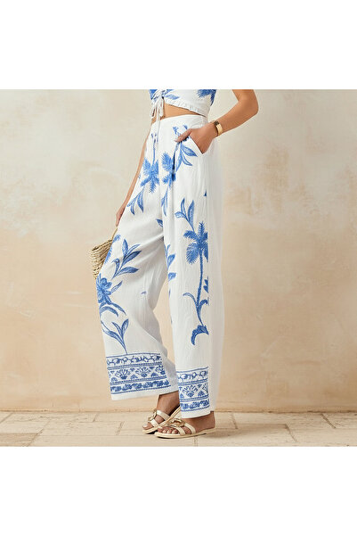 FAV Women Embroidered Wide Leg Trousers