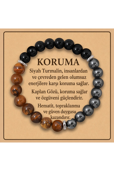 best bioenerji taş terapi Protection Natural Stone Bracelet |   Black Tourmal...