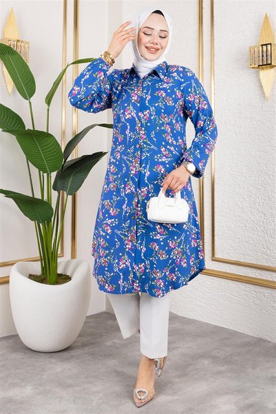 METKAR تونيكي فيسكوز من Asel Floral INDIGO