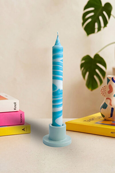 Kyphi Natural El Yapımı Ebru Şamdan Mumu | Dekoratif Blok Candle | 20 cm 8 Sa...