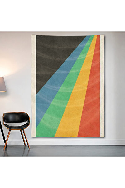 Geek Cultcha Retro Rainbow Stripes Wall Covering Wall Tapestry First Quality ...