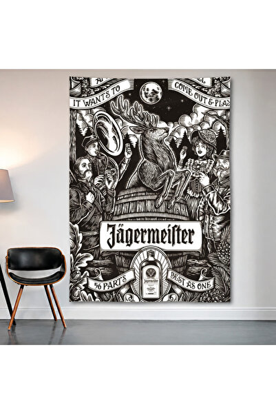 Geek Cultcha Jägermeister Vintage Advertisement Wall Cloth Wall Tapestry Firs...