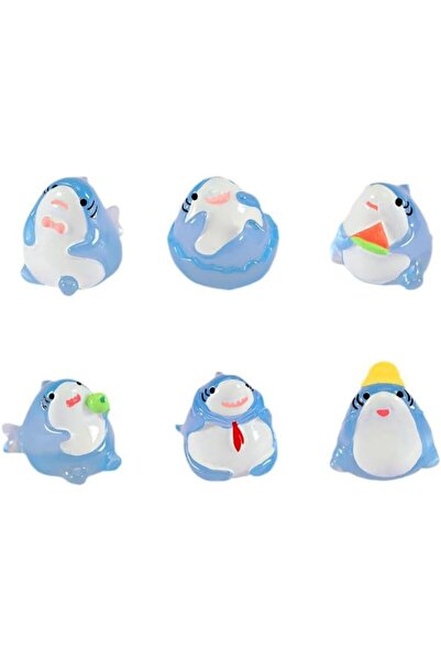 Arabest 6-Piece Luminous Shark Decorations Set,Cute Mini Shark Figurines,Resi...