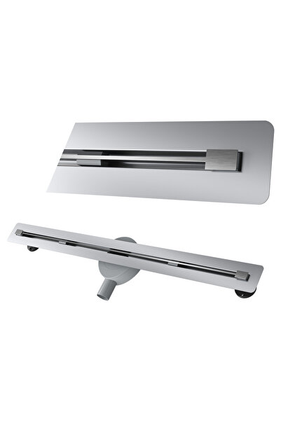Granitan Rigola de dus liniara Luno 90 cm Inox, grila reversibila, set comple...