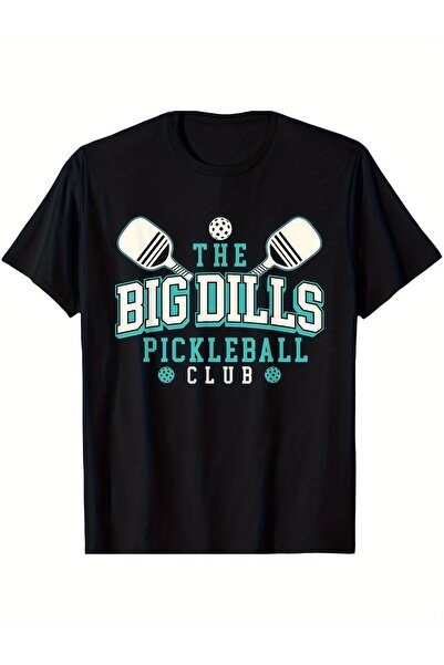 En22 THE BIG DILLS PICKLEBALL CLUB Cotton T-shirt Men's Black 180G