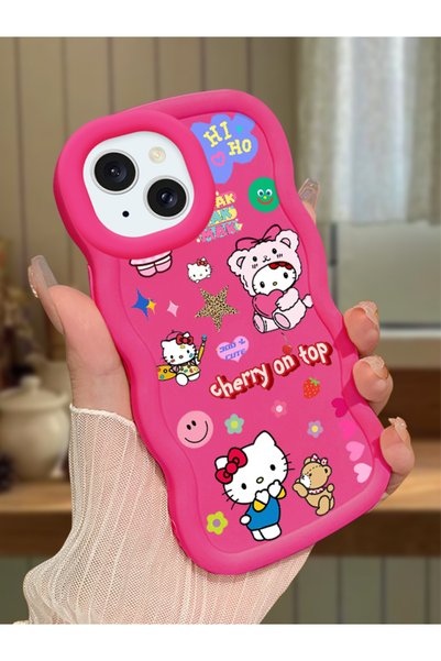 Hontinga iPhone 15 Compatible Case Camera Protector Red Silicone Couple Phone...