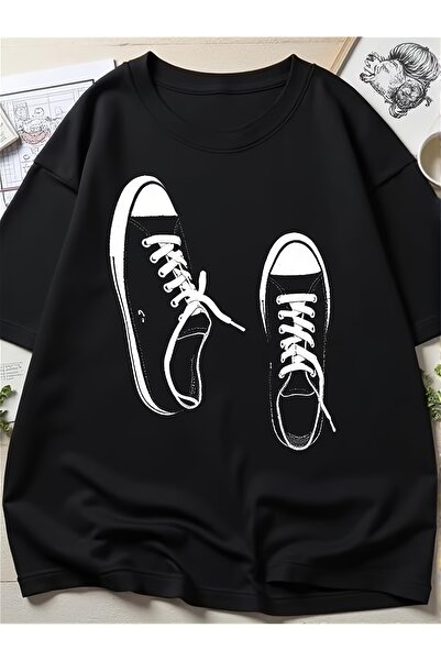 En22 Men'S White Printed - Black Street Style Short Sleeve Round Neck T-Shirt...