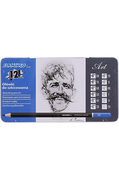 Titanum Set 12 creioane tehnice pentru schita si cutie metalica, Titanum, Lem...