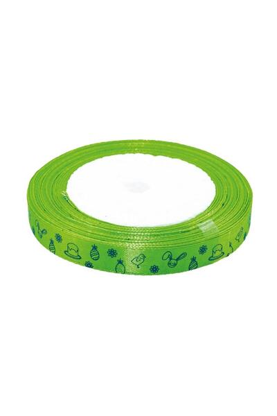 OEM Panglica cu model de Paste, Satin, 12mm x 22m, Verde