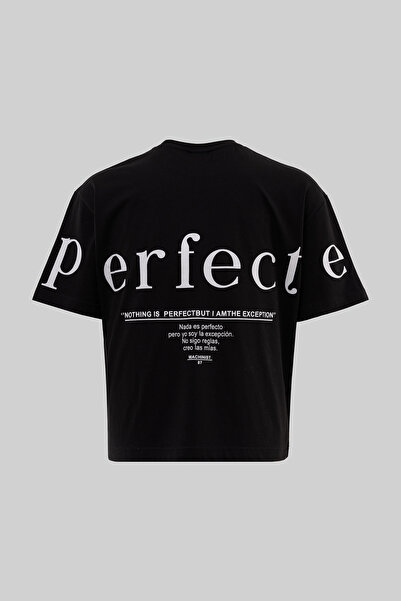 Machinist Muška majica kratkih rukava Perfecte sa printom, crna, oversized