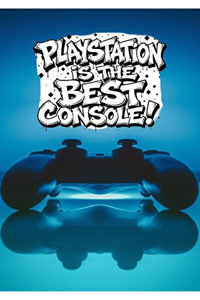 OEM Плакат PlayStation е най-добрата конзола, Ретро гейминг дизайн, Картон 25...