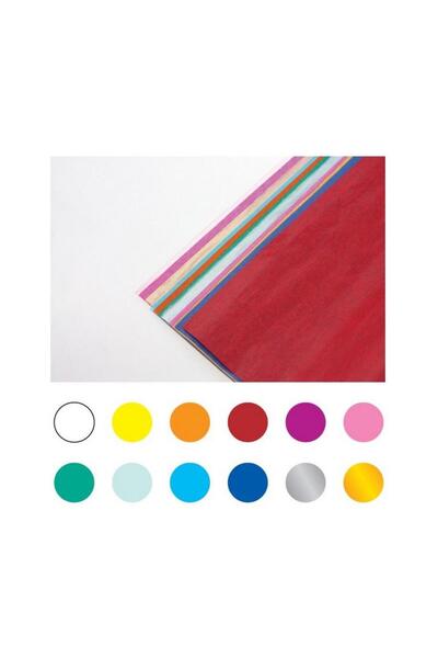 Fiorello Hartie de matase neteda, 12 culori, multicolor, 5 role, 50x35 cm, 12...