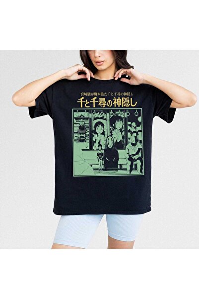 Grafftee Clothing Μπλουζάκι με στάμπα Spirited Away, Unisex, Oversize