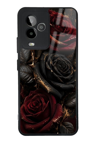 Spoyi حافظة هاتف لامعة بتصميم Gm 24 Pro Obsidian Crimson Rose