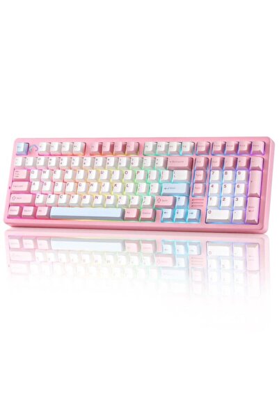 YUNZII Tastatură mecanică wireless AL98 RGB QMK/VIA, carcasă integrală din al...