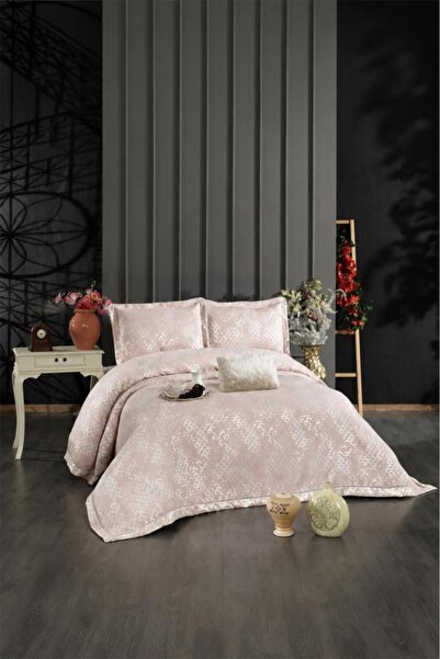 Çeyiz Diyarı Anna Chenille Double Bedspread 260X260 cm Salmon