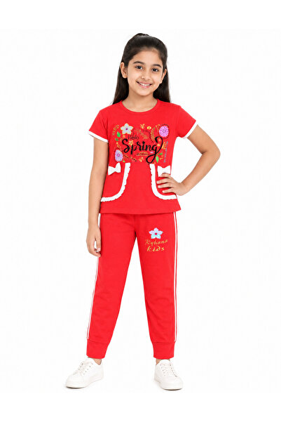 Generic Girl's Set t Shirt and Red Pants Size 10 Years