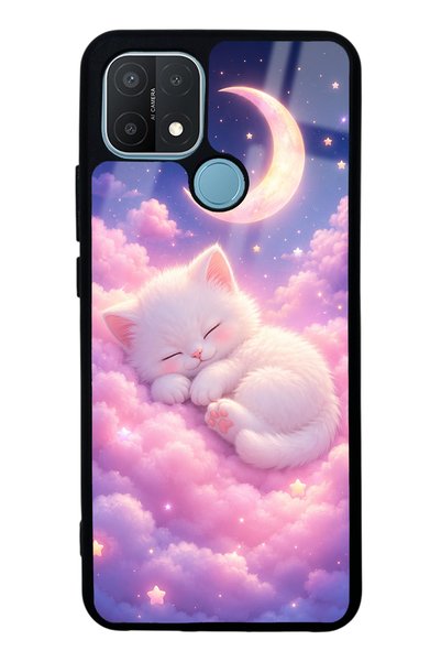 Spoyi حافظة هاتف لامعة بتصميم Moonlit Dream Kitten لهاتف Oppo A15