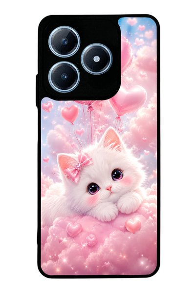 Spoyi حافظة هاتف لامعة بتصميم Realme C63 Cupid Cloud Kitty