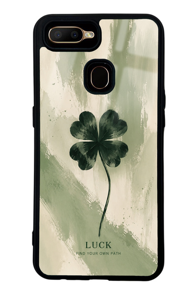 Spoyi حافظة هاتف لامعة بتصميم Lucky Sage Clover لهاتف Oppo A5s