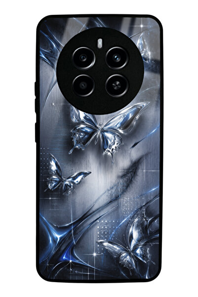 Spoyi Realme 12 Midnight Chrome Butterfly Tasarımlı Glossy Telefon Kılıfı