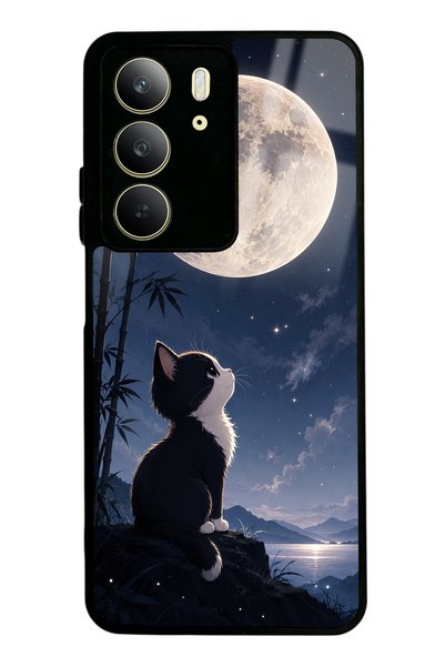 Spoyi غطاء هاتف لامع بتصميم Realme C75 Moon Guardian Kitty