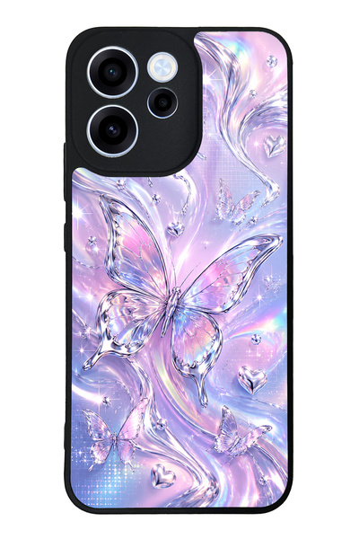 Spoyi Oppo Reno 15F Iridescent Dream Butterfly Tasarımlı Glossy Telefon Kılıfı