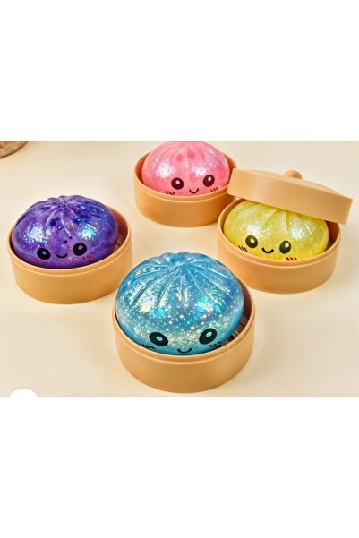 OEM Squishy Dumpling cu sclipici, Jucărie antistres tip Bao, Culoare aleatorie 9 cm