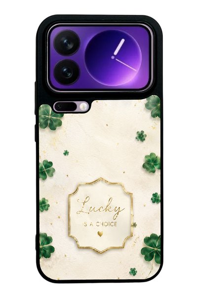 Spoyi حافظة هاتف Xiaomi 17 Pro Max Ivory Lucky Clover ذات تصميم لامع