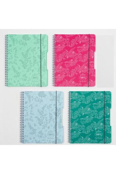 Herlitz Set 4 caiete A5 PP spiralate multicolor 80 file