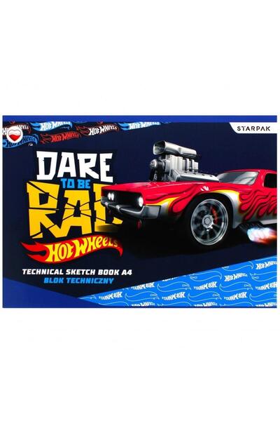 Starpak Bloc de desen A4 Hot Wheels, 10 pagini, pentru copii 3+ ani
