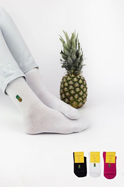 TRENDY Ημίκοντες Κάλτσες "Trendy" PINEAPPLE III 3 ζευγάρια