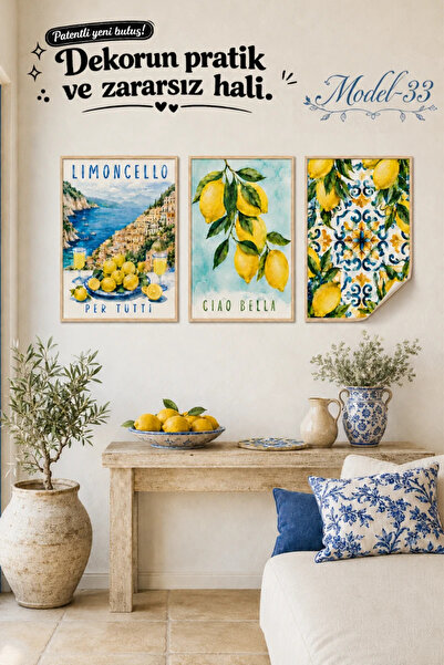 Akıllı Kağıt Statik Tutunma Özellikli Tablo - Poster Modern (Model- 33)