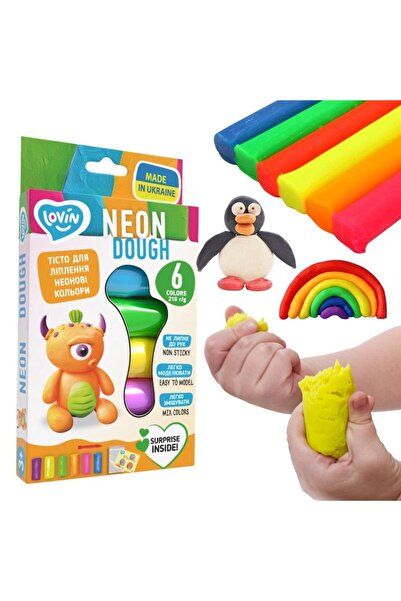 Lovin Plastelina creativa Neon Dough, usor de modelat, nu lipeste pe maini, M...