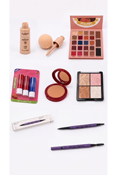 Soft Velvet Complete Beauty Kit - Foundation, Eyeshadow, Lipstick & Eyebrow